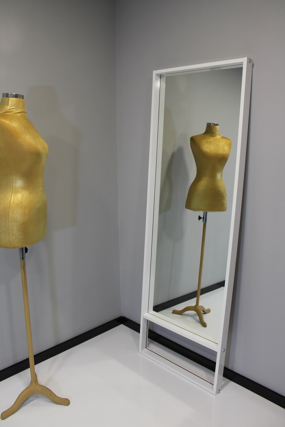 Ev Servis 180x60 - Zron - Beyaz Mdf Dekoratif Boy Aynası - Xlarge - Evservis