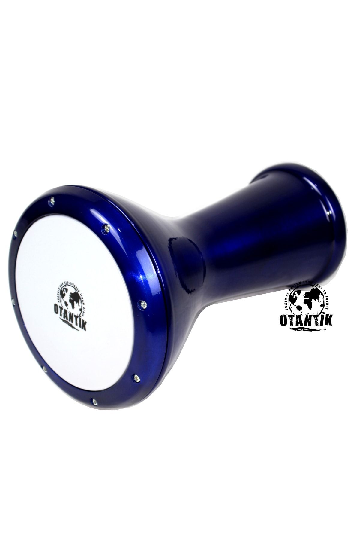 Otantik Müzik Boyalı Mavi Döküm Alüminyum Darbuka
