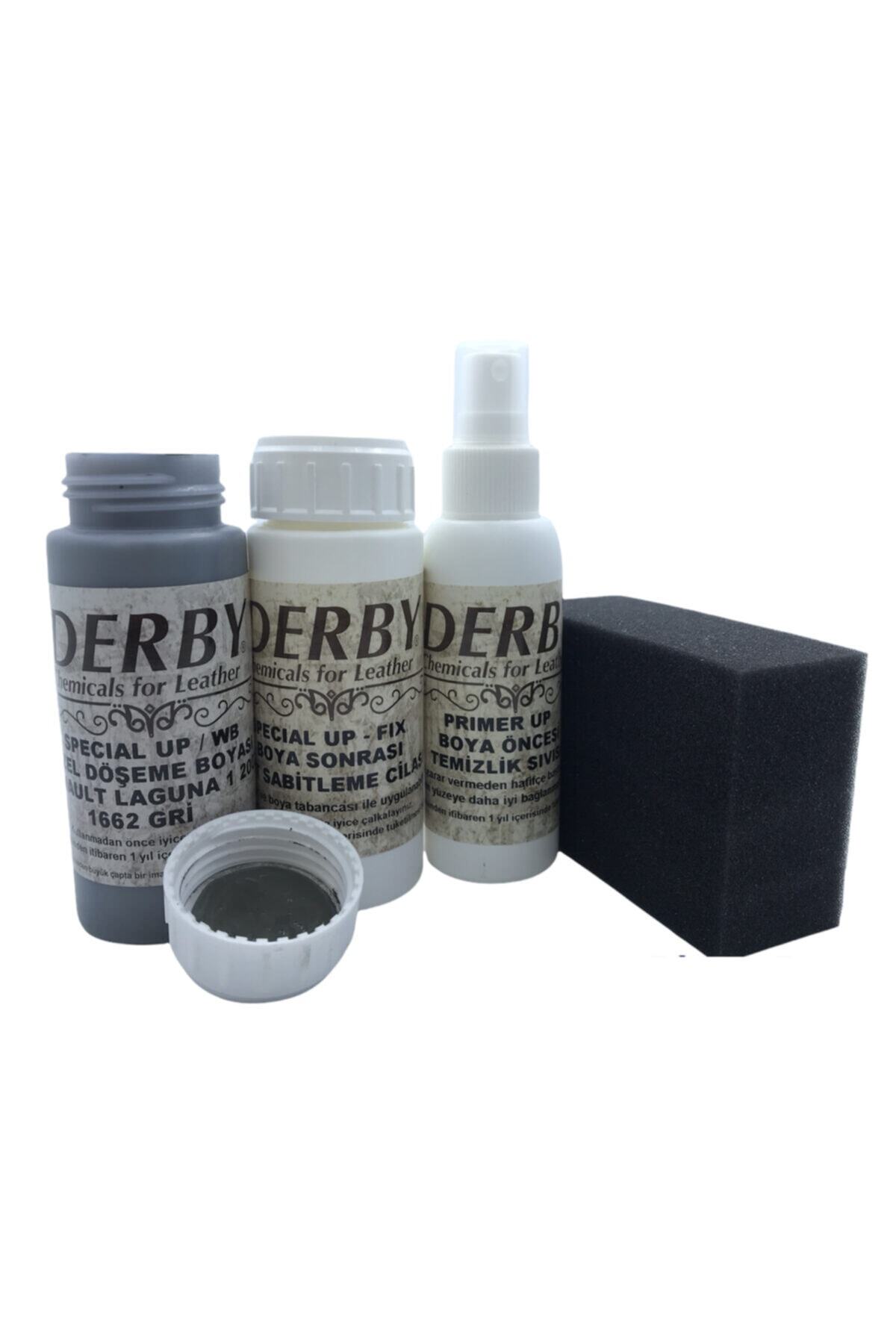 srtfootcare Derby Renault Laguna 2002 Gri 1662 Direksiyon Boyası, Deri Döşeme Boyası 4 Lü Set
