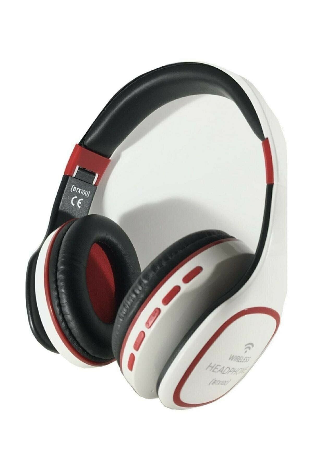 ELECTROZEN Powerway Fm Radyolu Micro Sd Superbass Kablosuz Kulak Üstü Bluetooth Kulaklık Beyaz