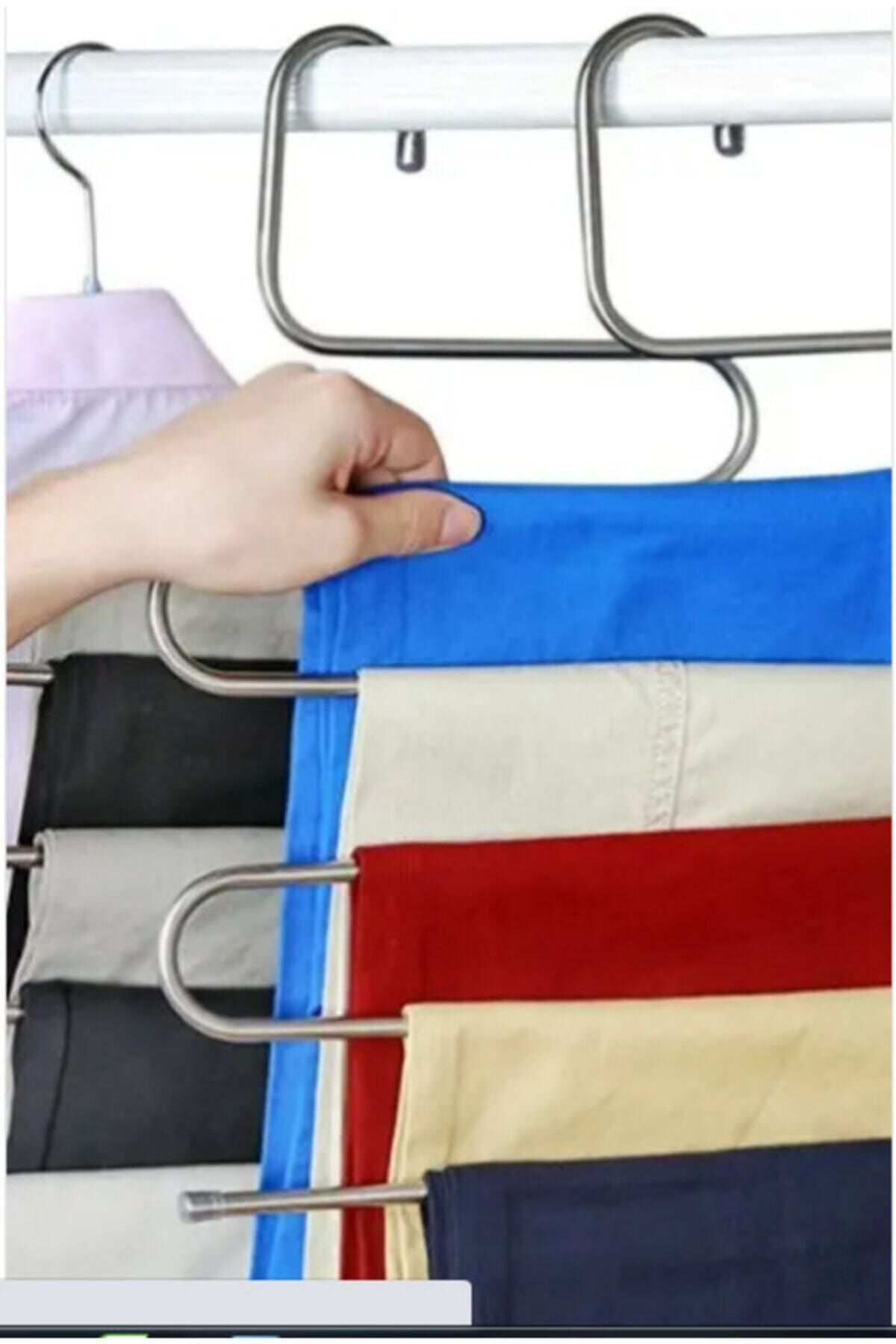 Arus 5 Katlı Metal Pantolon Eşarp Askısı Gardrop Askılık
