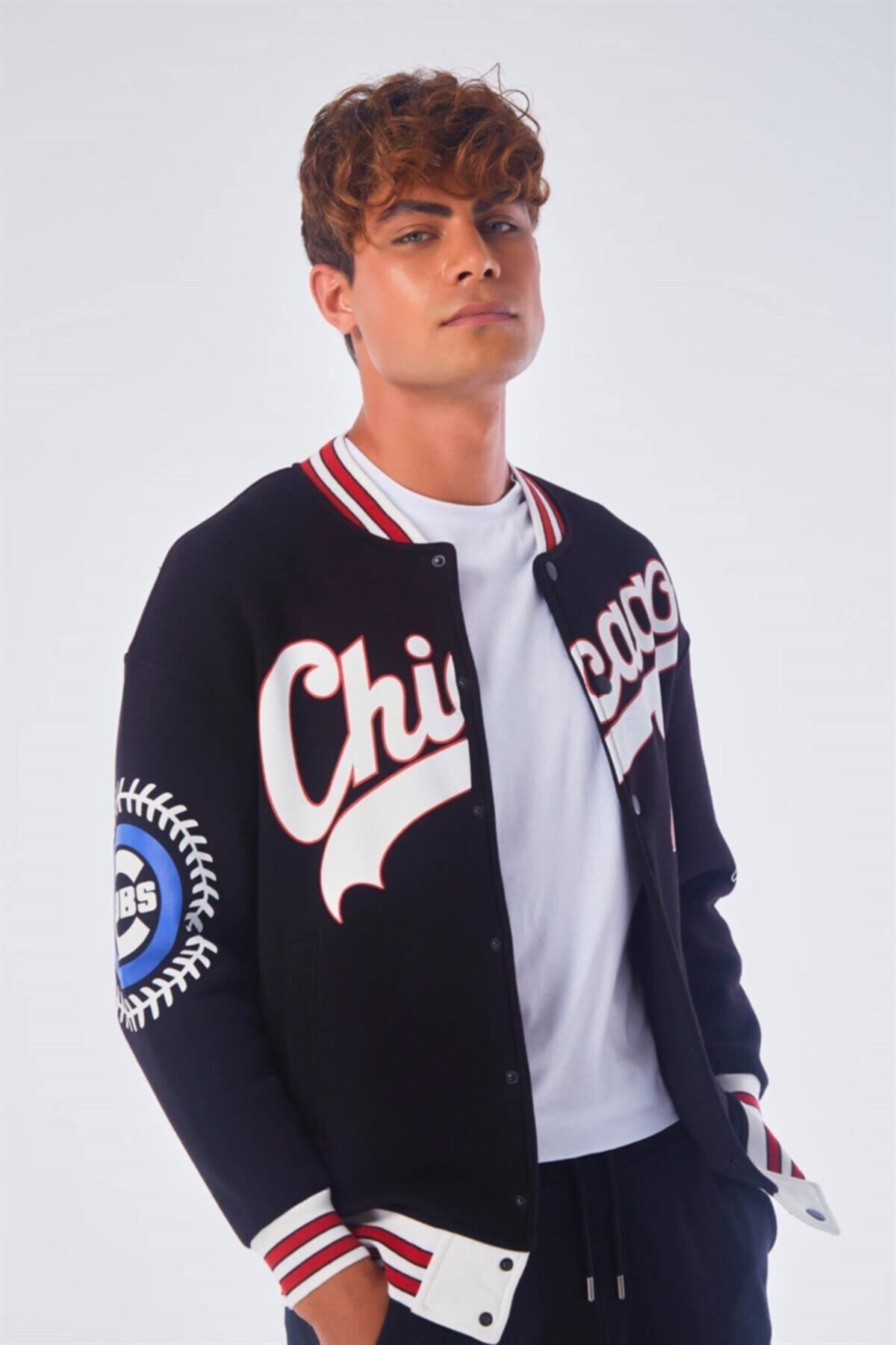 The Champ Global Unisex Siyah Chicago 45 Oversize Kolej Ceket