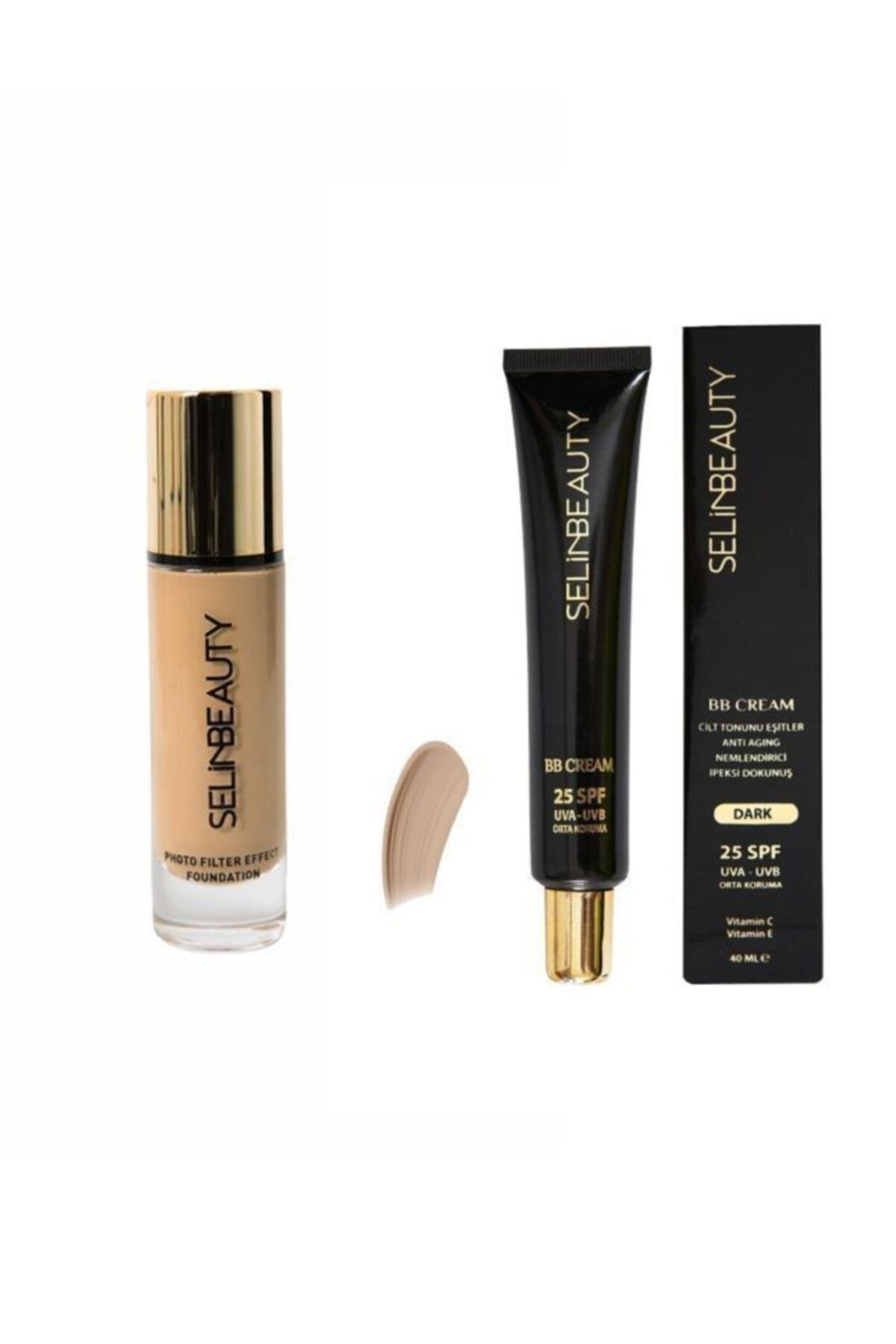 Selin Beauty Bb Cream Dark + Dark Fondöten Set