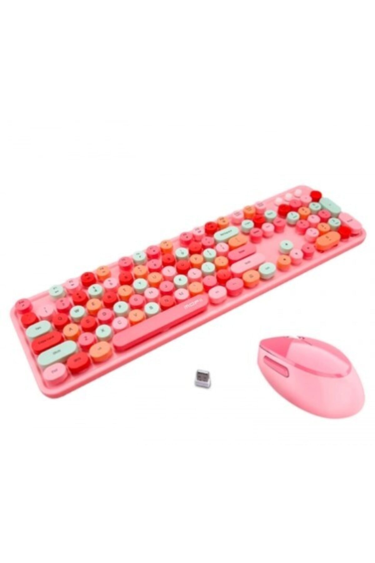 bestdijital Sweet 2.4g Retro Kablosuz Q Klavye Ve Mouse Seti