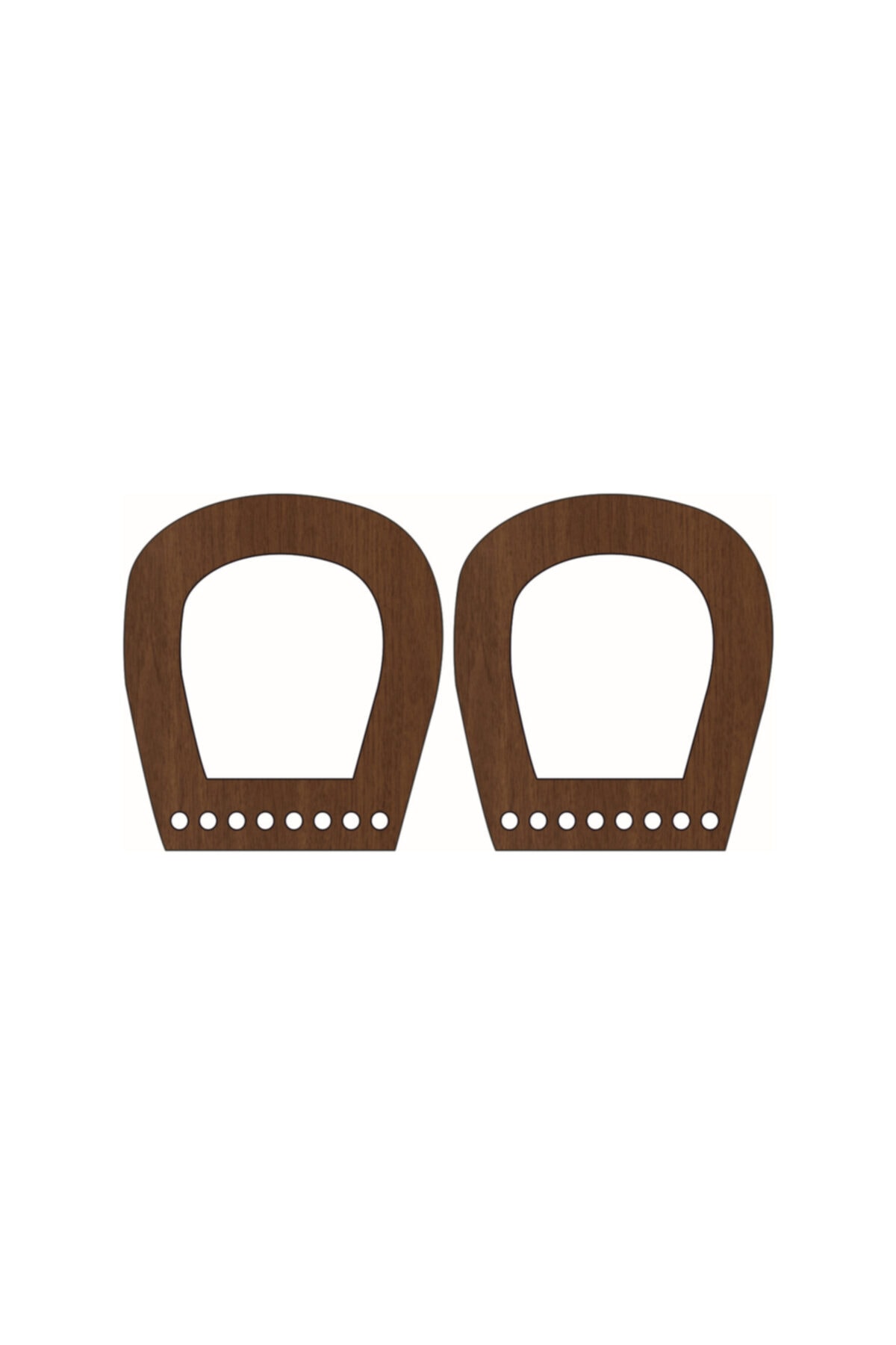 saray lazer Toptan Ahşap Çanta Kulp Model 22 - 15x15 - Hisar Ceviz - 24 Çift