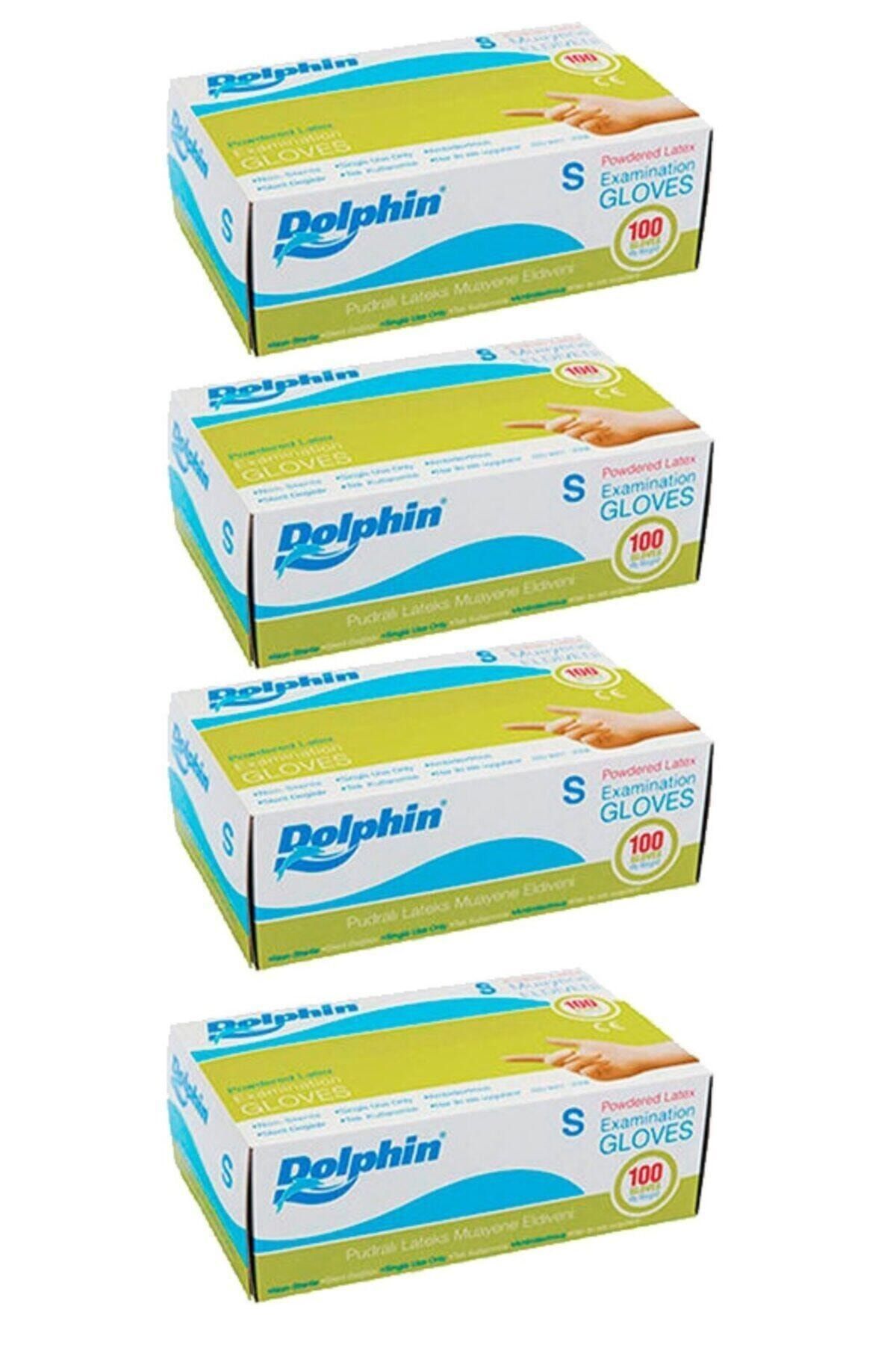 Dolphin Beyaz Lateks Eldiven Pudralı Small Beyaz 100'lü X4 Paket
