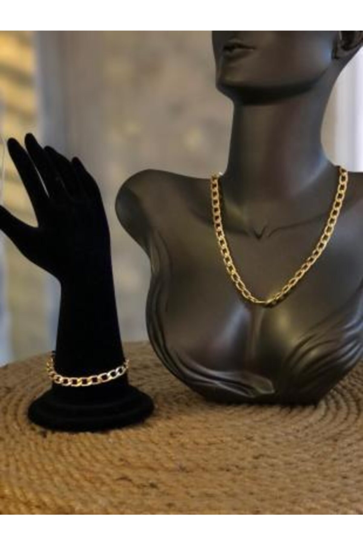 madam'e kokina Kadın Çelik Zincir Kolye Ve Bileklik Seti