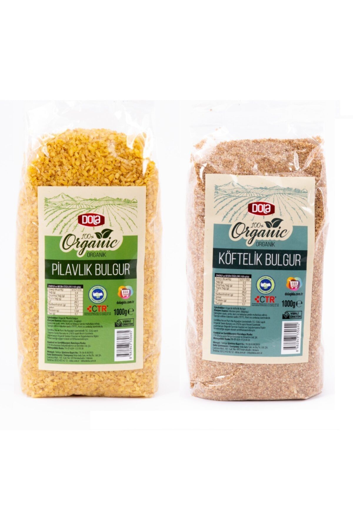 Dola Organik Pilavlık Ve Köftelik Bulgur 1 Kg 2 Adet