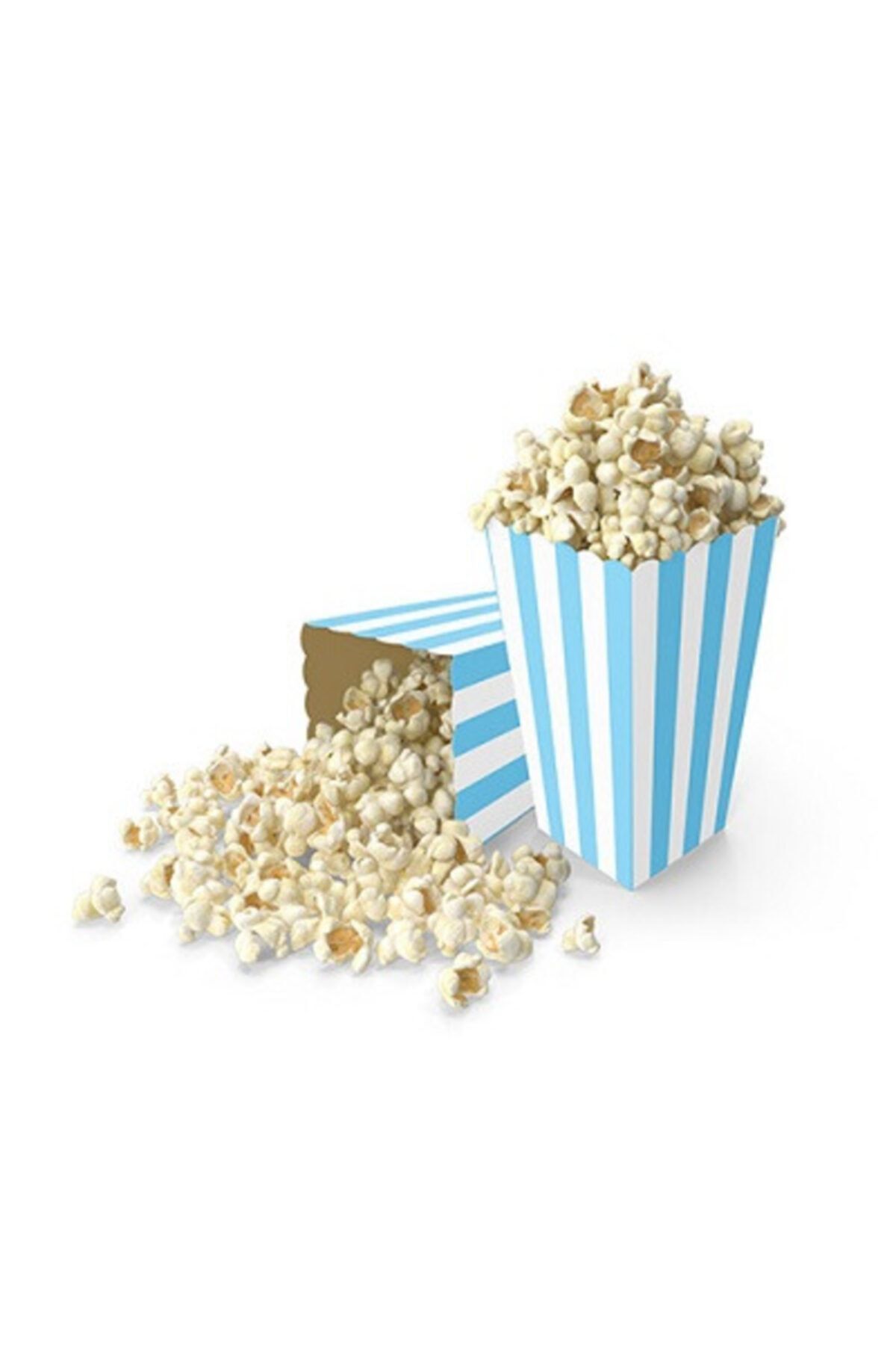 HTS STORE Pop Corn Mısır Kutusu 10'lu Mavi Çizgili