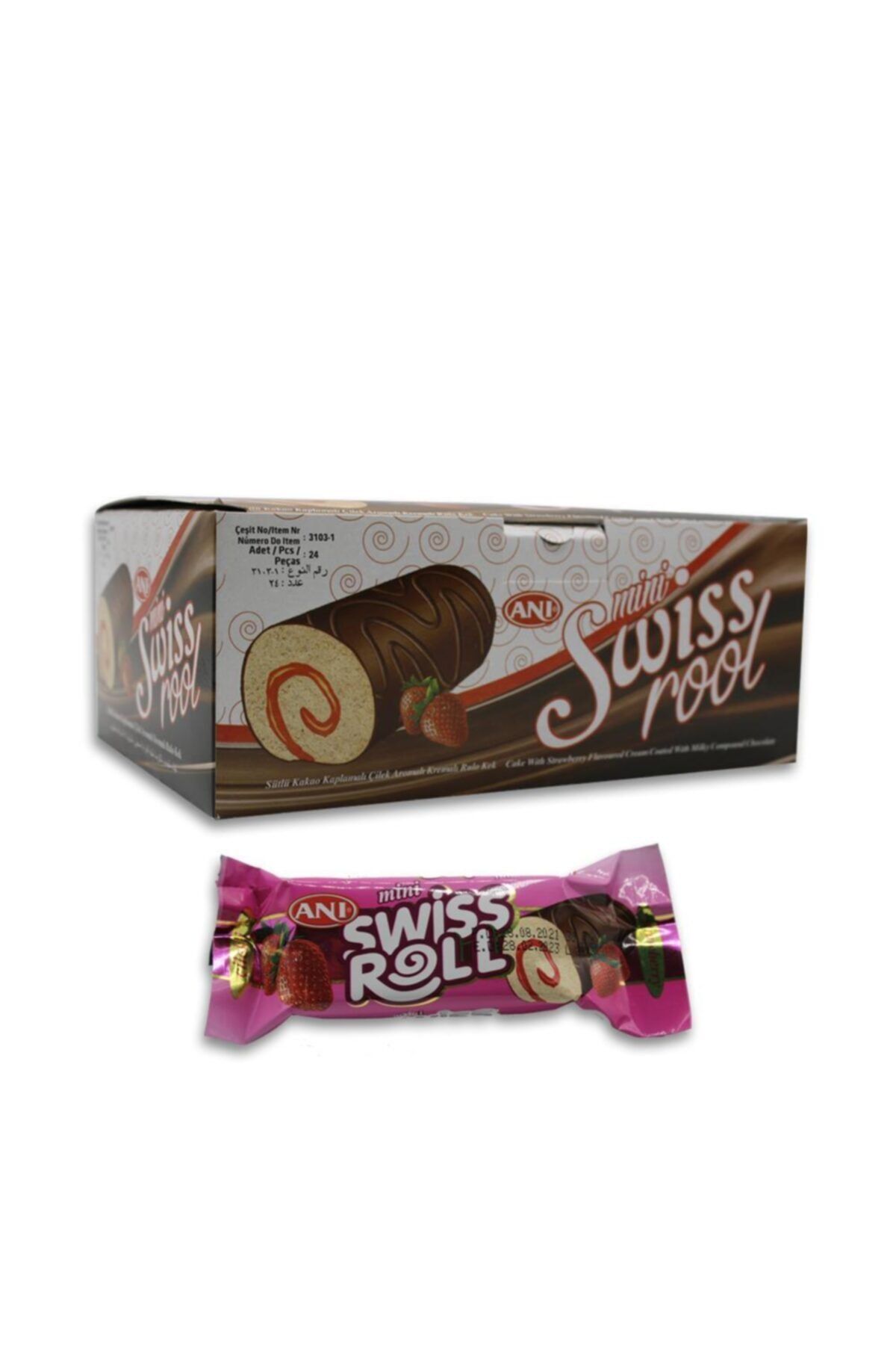 Anı Mini Swisroll Çilekli Kek 30 gr X 24 Adet'li