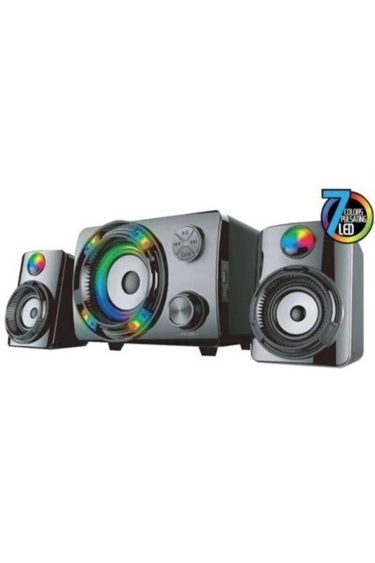 HavuzElektronik Nubwo 2+1 Ses Sistemi 7 Renkli Işıklı Bluetooth Usb Hoparlör