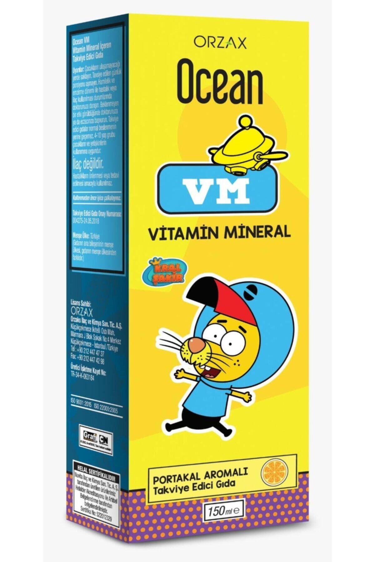 Ocean Orzax Vm Vitamin Mineral Şurubu Portakal Aromalı Kral Şakir 150 Ml