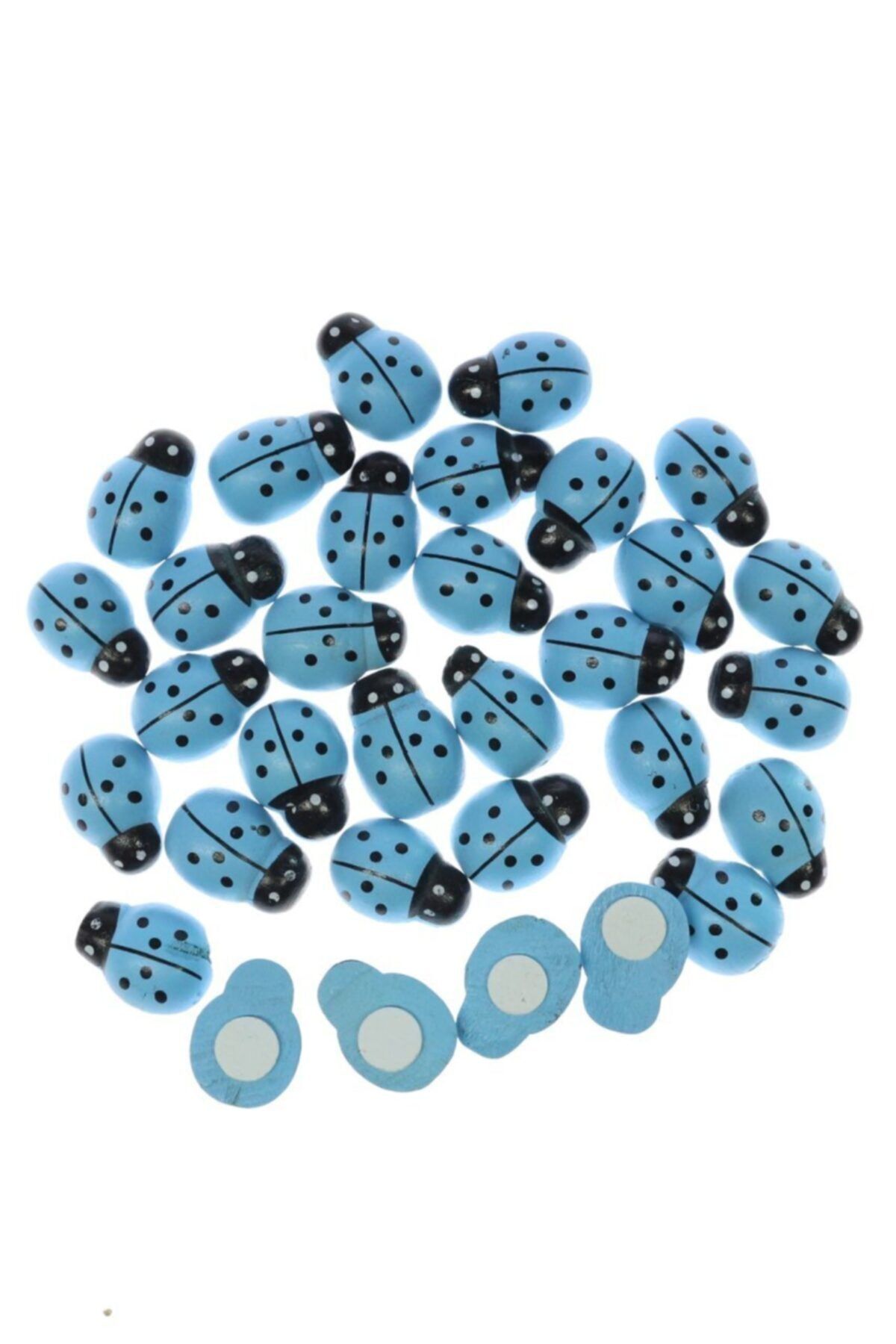 Nebula Uğur Böceği Mavi Sticker Tahta Yapışkanlı 50 Adet 1 cm x 1 cm