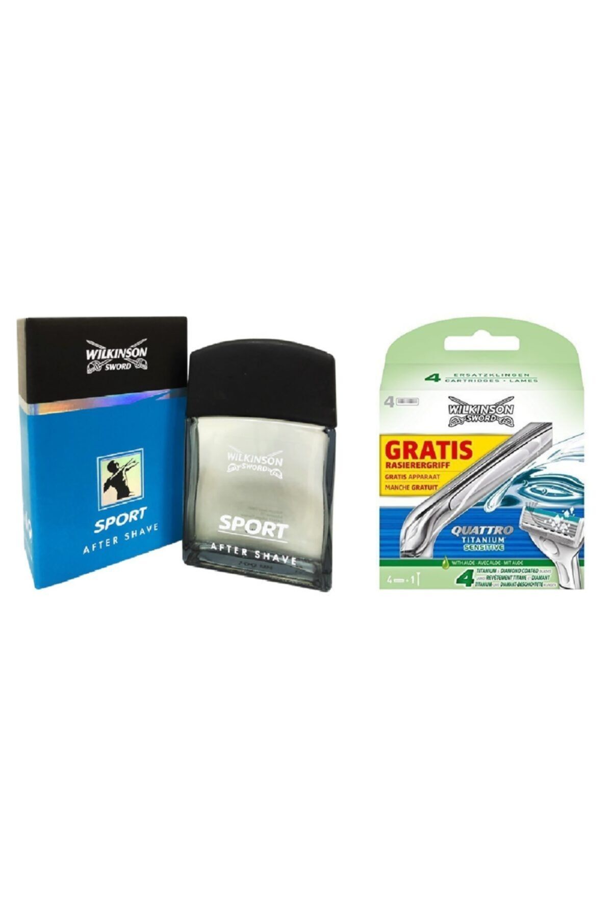 Wilkinson Sword Quattro Titanium Sensitive Tıraş Makinesi 4 Yedek + Sport After Shave Set