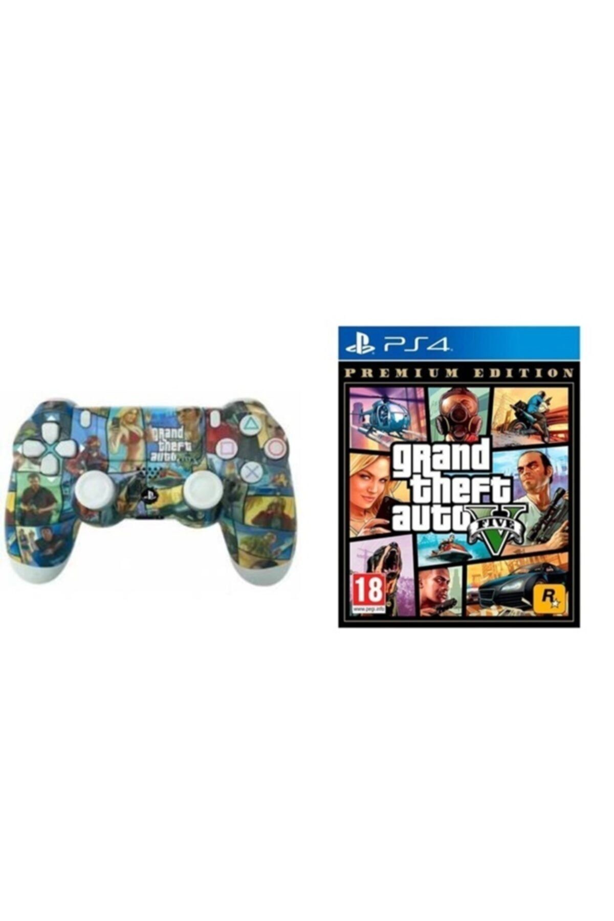 HavuzElektronik Playstation 4 Dualshock Kablosuz V2 Gta 5 Controller Android/ Ios/ Pc + Ps4 Gta 5 Ps5 Oyunu