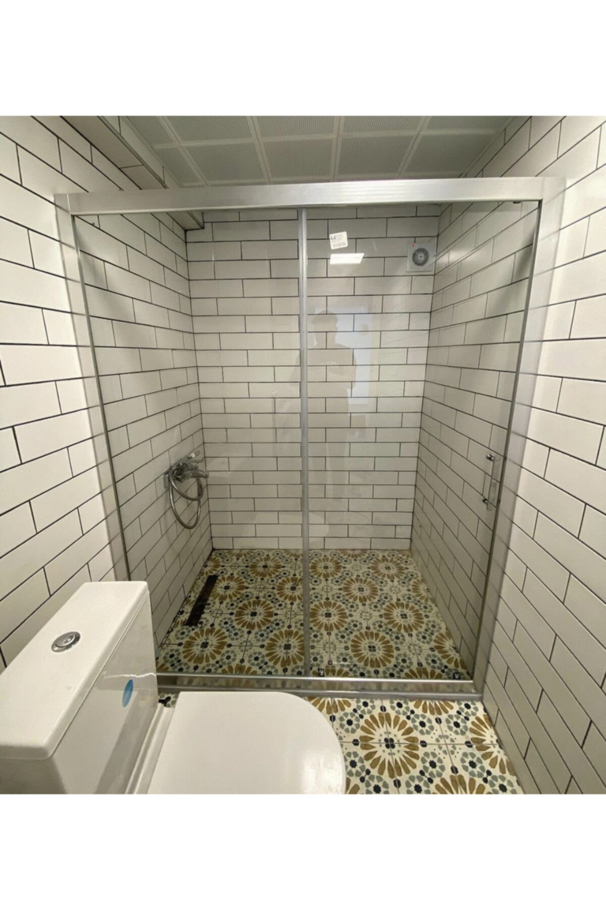 USTA Duş 120cm 6 Mm Şeffaf Temper Cam Duşa Kabin H:190 110gmşeffafh:190