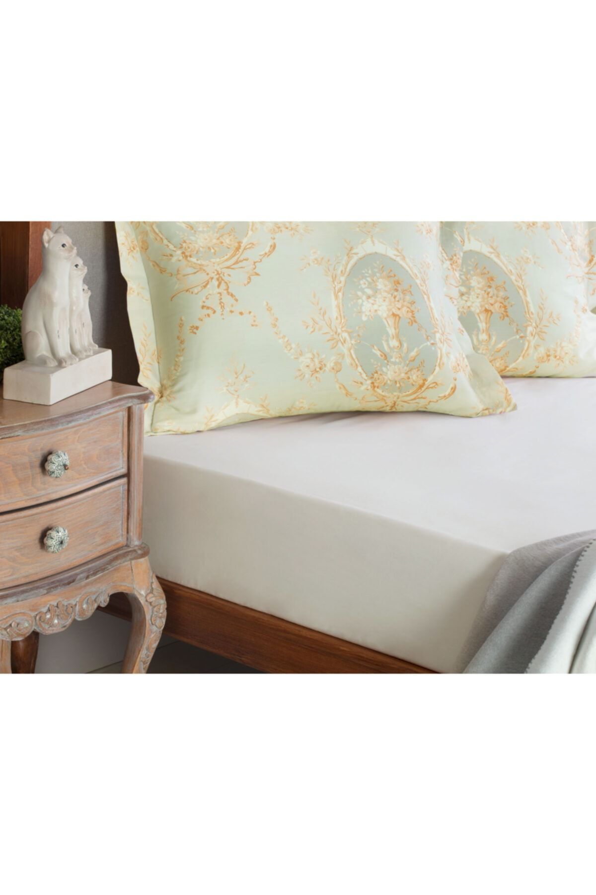 Madame Coco Eloise Ranforce King Size Lastikli Çarşaf - Ekru
