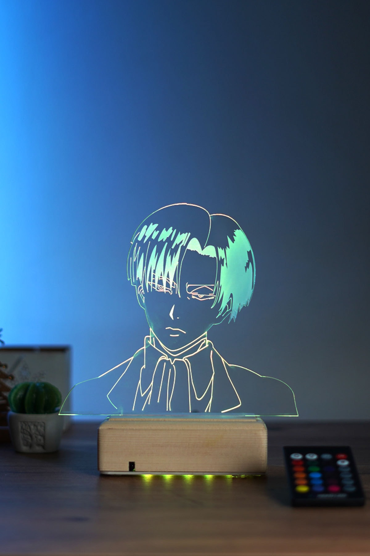 Modiwa Design Attack On Titan Levi Ackerman 16 Renk Anime Gece Lambası