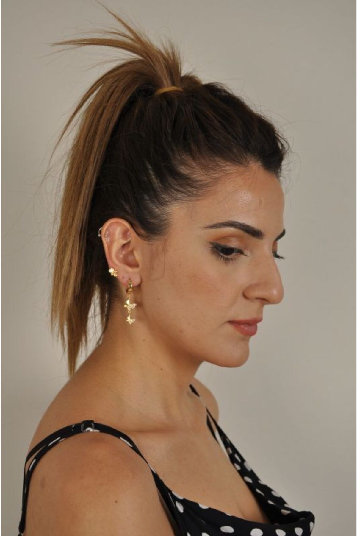 sodeep Kadın Küpe 2'li Set Zirkon Taşlı Kelebek Figürlü