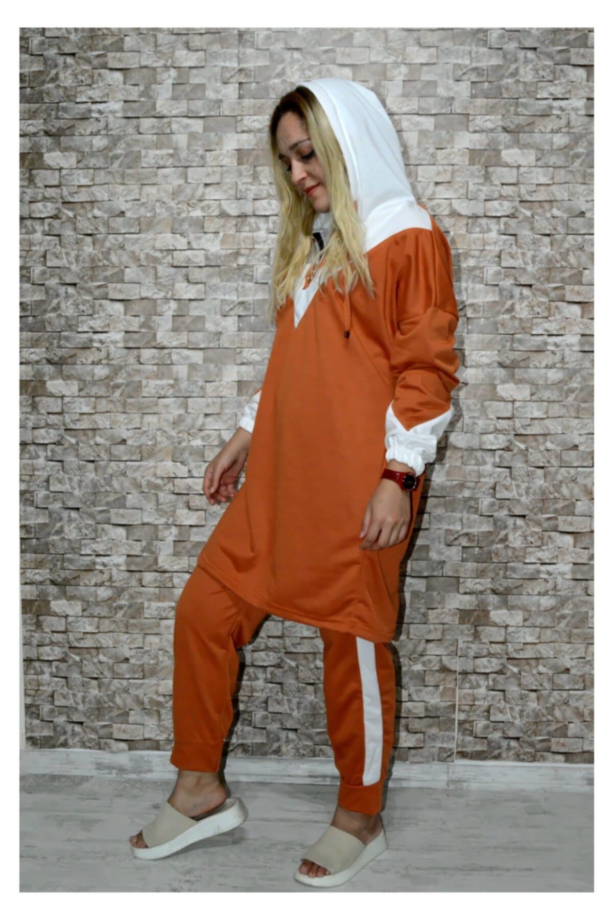 Black Fİ Kapüşonlu Fermuarlı Kadın Takım