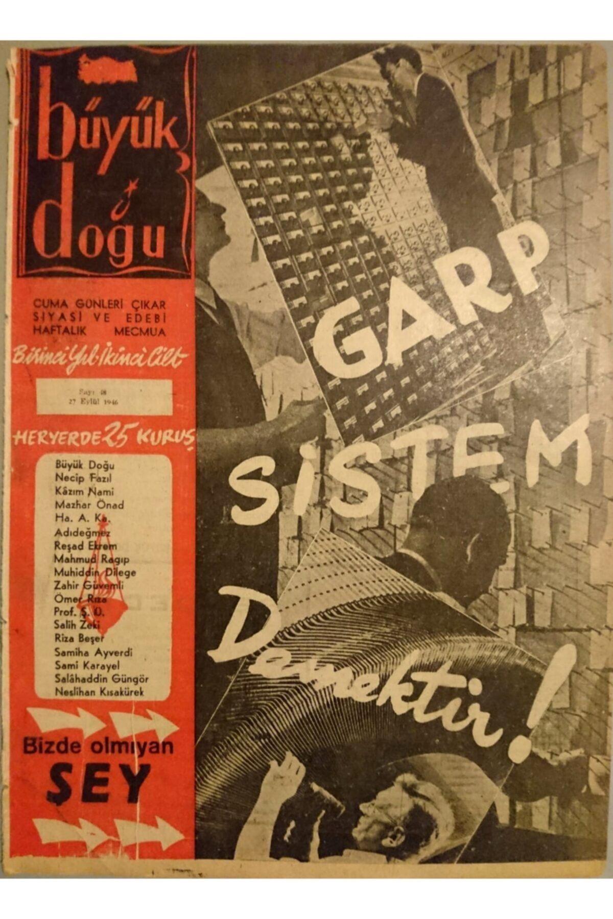 Büyük Doğu Yayınları Büyük Doğu - Haftalık Dergi (no 48, Yıl 1946)
