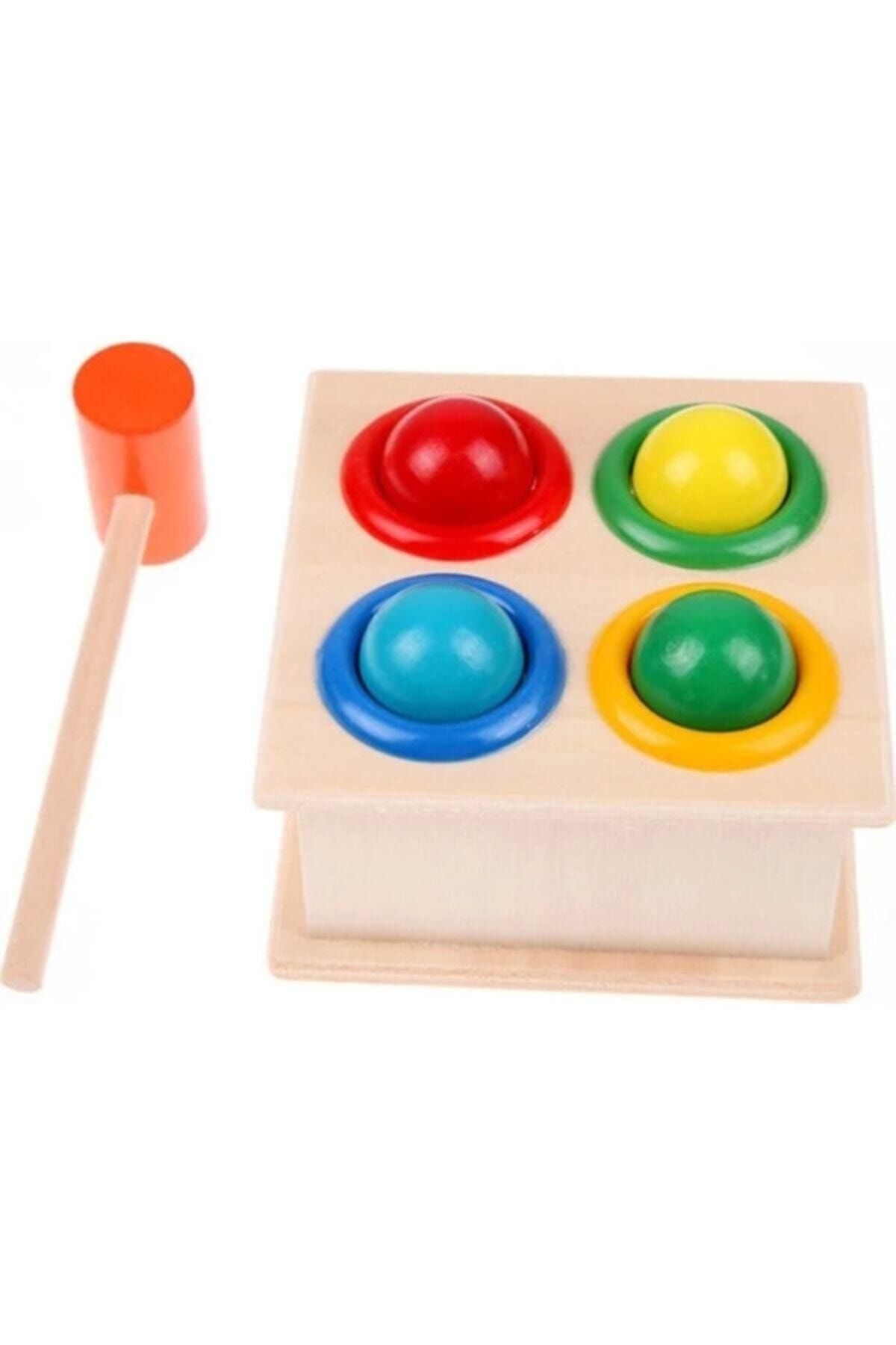 GLUK GLUK Ahşap 4'lü Çekiç Oyunu Hammer Case Çekiçli Tak Çak Oyunu