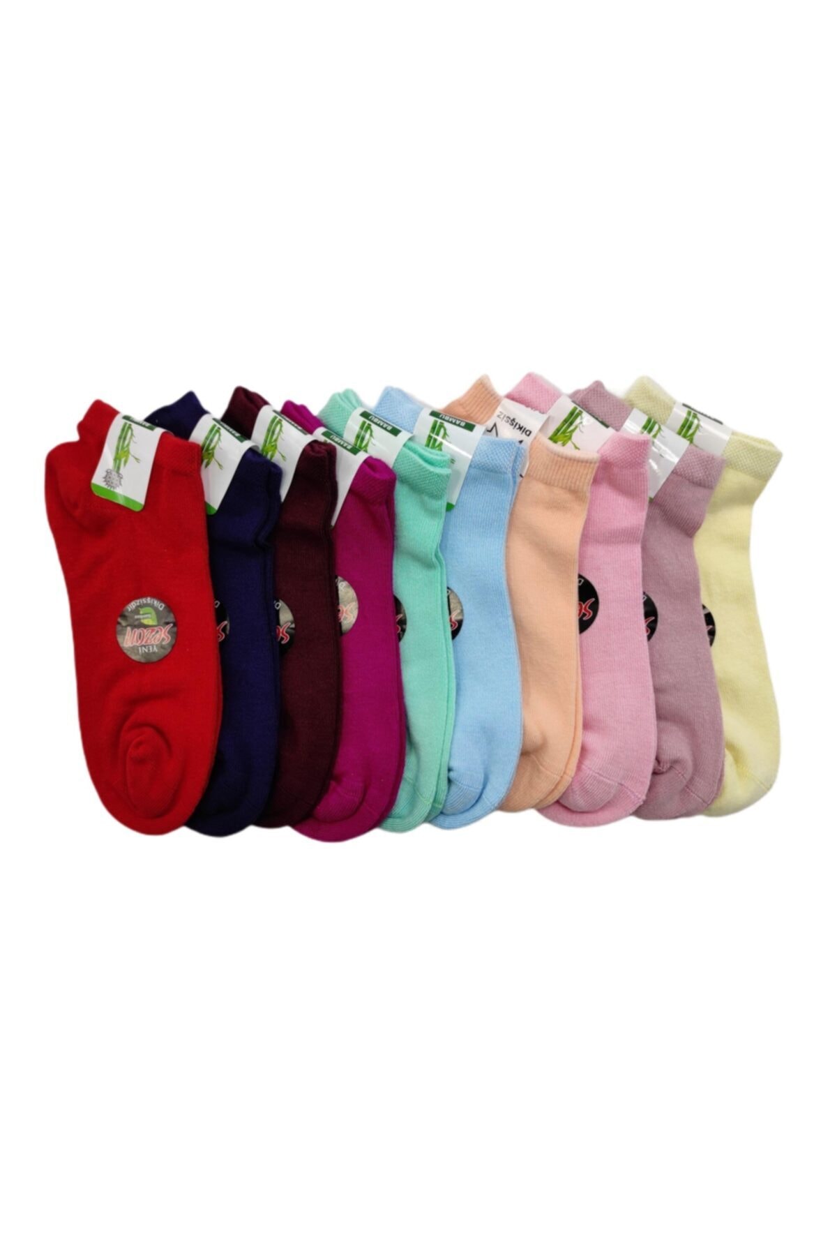 passion socks 10 Lü Patik Çoraprenkli Bambu Patik Çorap