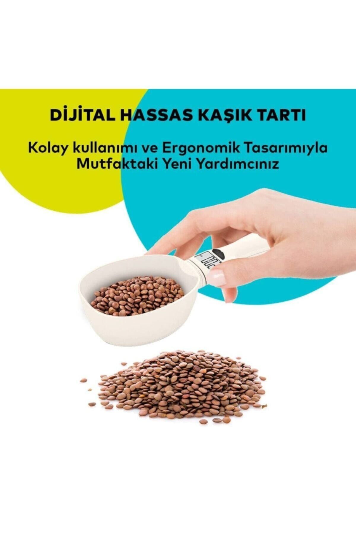 Jetcom Dijital Hassas Kaşık Mutfak Terazisi Tartısı Büyük Boy Kaşık Lcd Ekranlı