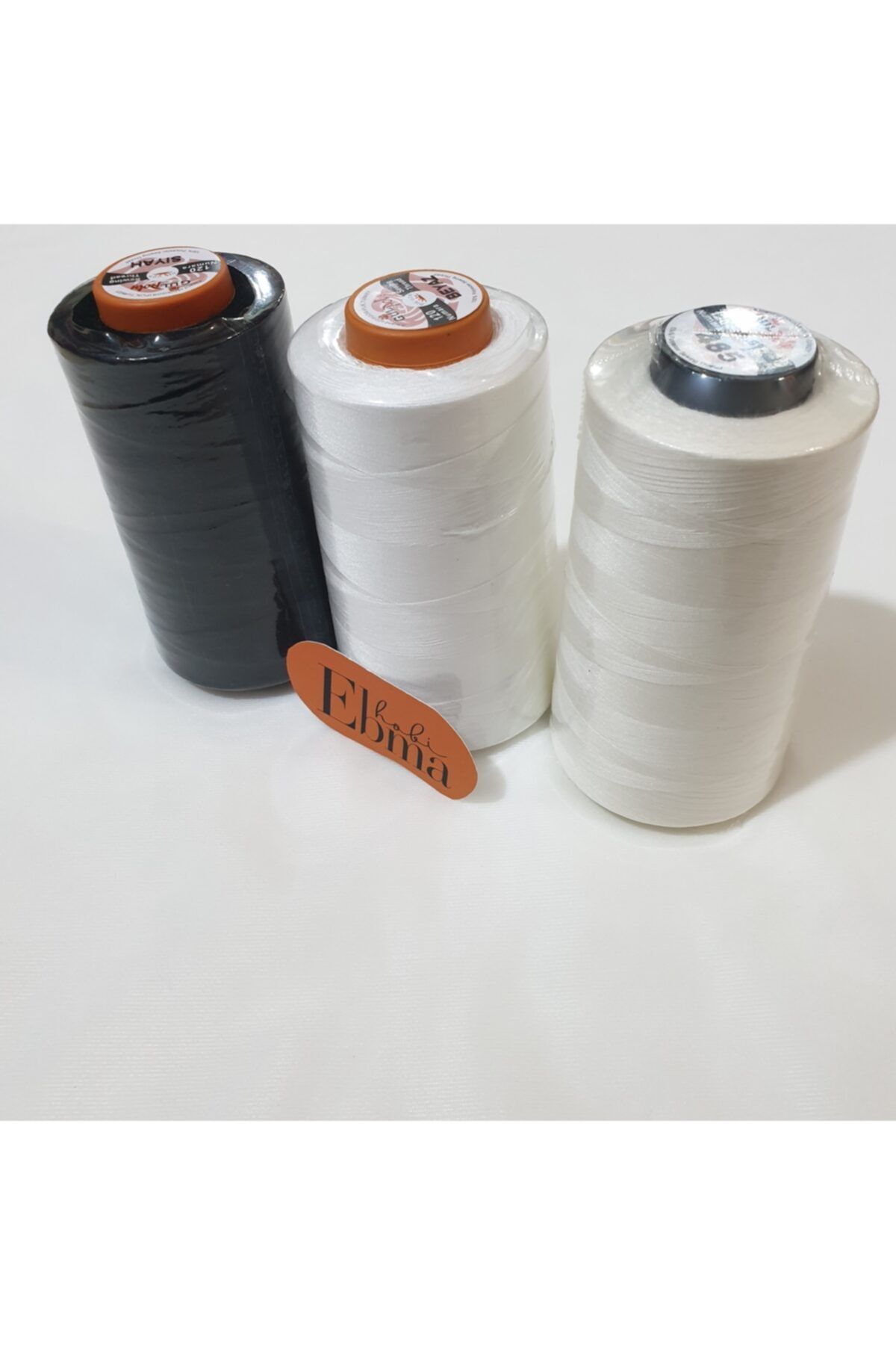 EBMA HOBİ Gülpoly Dikiş Bobini | 120 No Polyester | Siyah, Beyaz, Krem