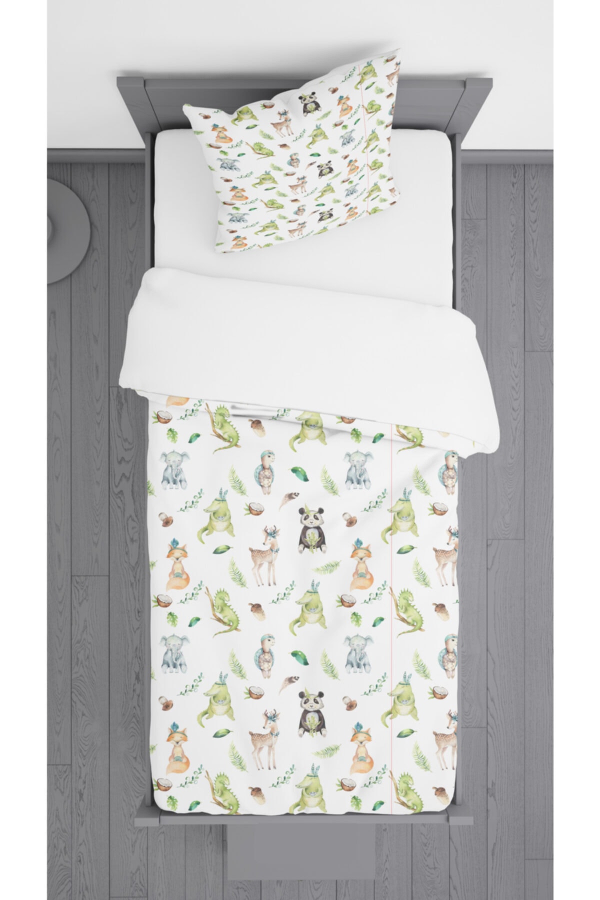 Ziu Kids Panda Desenli Süet Dokulu Dekoratif Yatak Örtüsü Ve Yastık Kılıfı 140x220