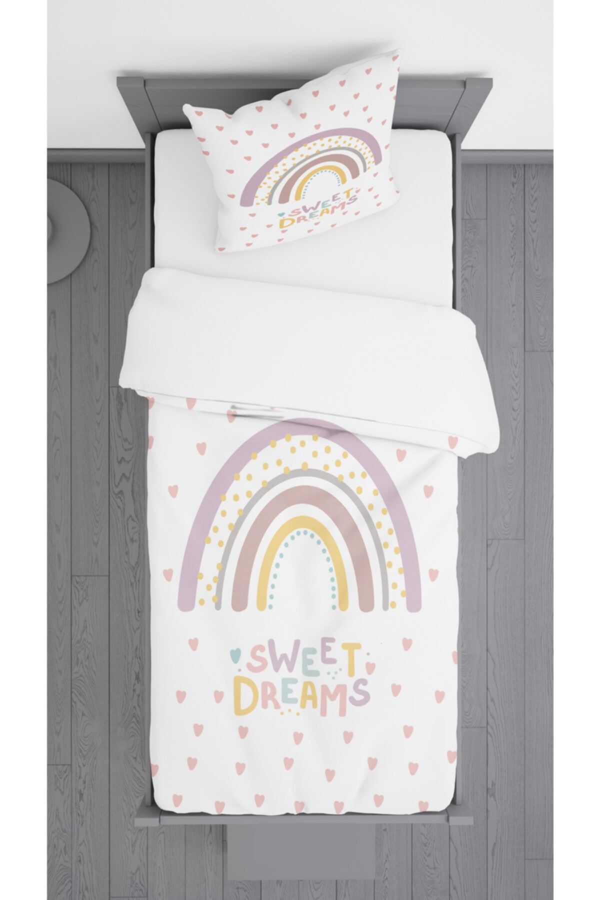 Ziu Kids Sweet Dreams Desenli Süet Dokulu Dekoratif Yatak Örtüsü Ve Yastık Kılıfı 140x220
