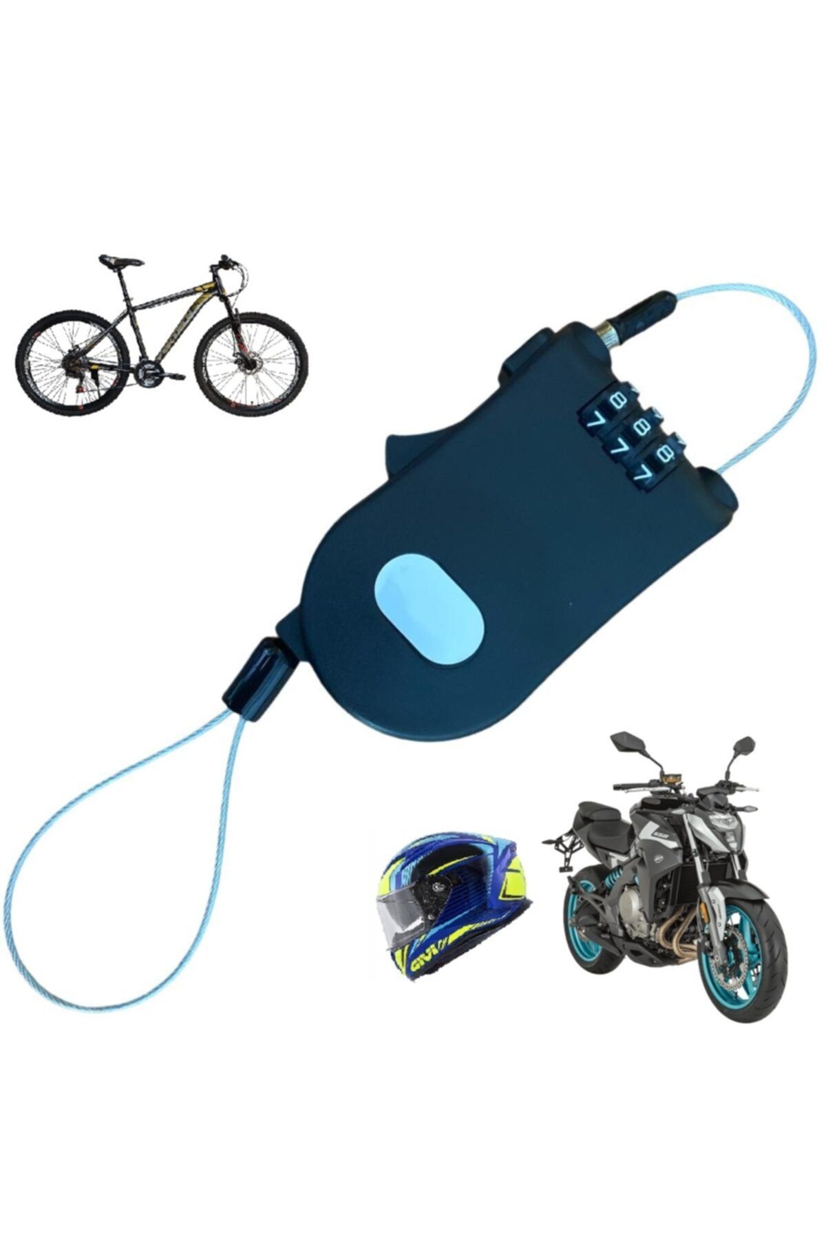 ASMEYAL Şifreli Motosiklet Kask Ve Bisiklet Kilidi