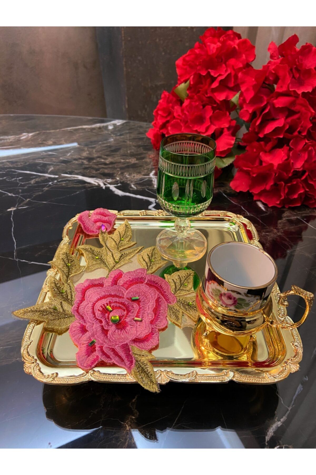 ELİTHOMEDEKOR Pink Rose Kokteyl Peçete