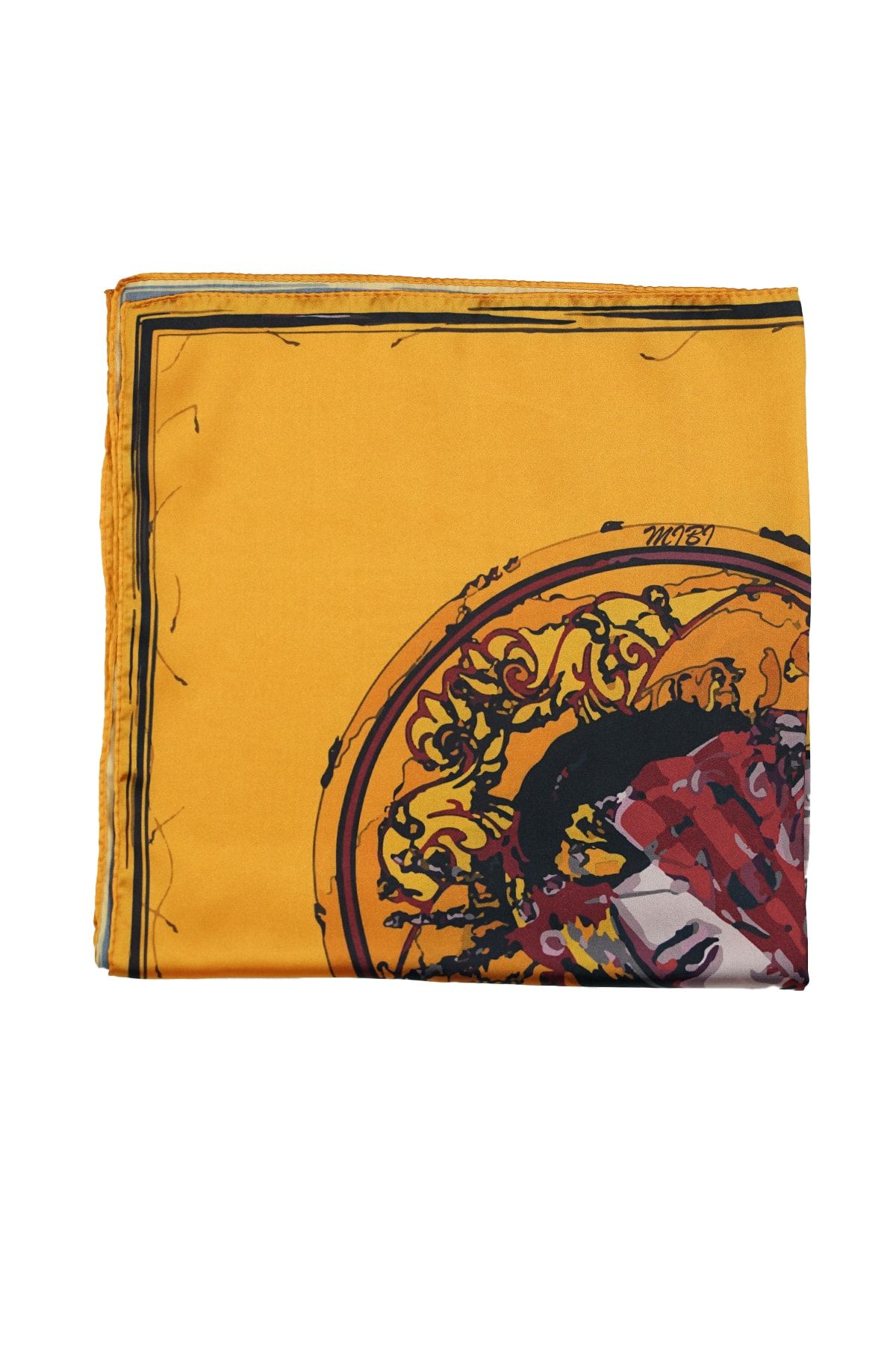 Knidos Butik Mibi Design Sumi Uzakdoğu Yelpazeli Kadın Fular / Bandana
