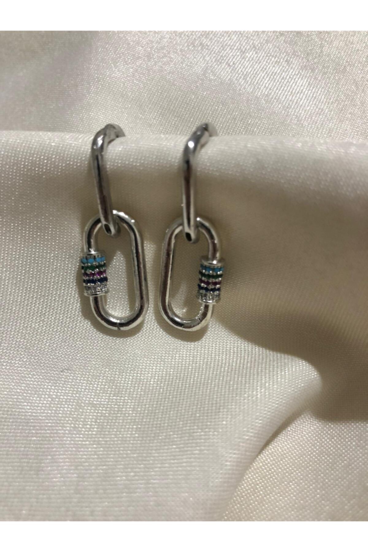 Reis Jewelry Accessory Renkli Uzun Çelik Küpe