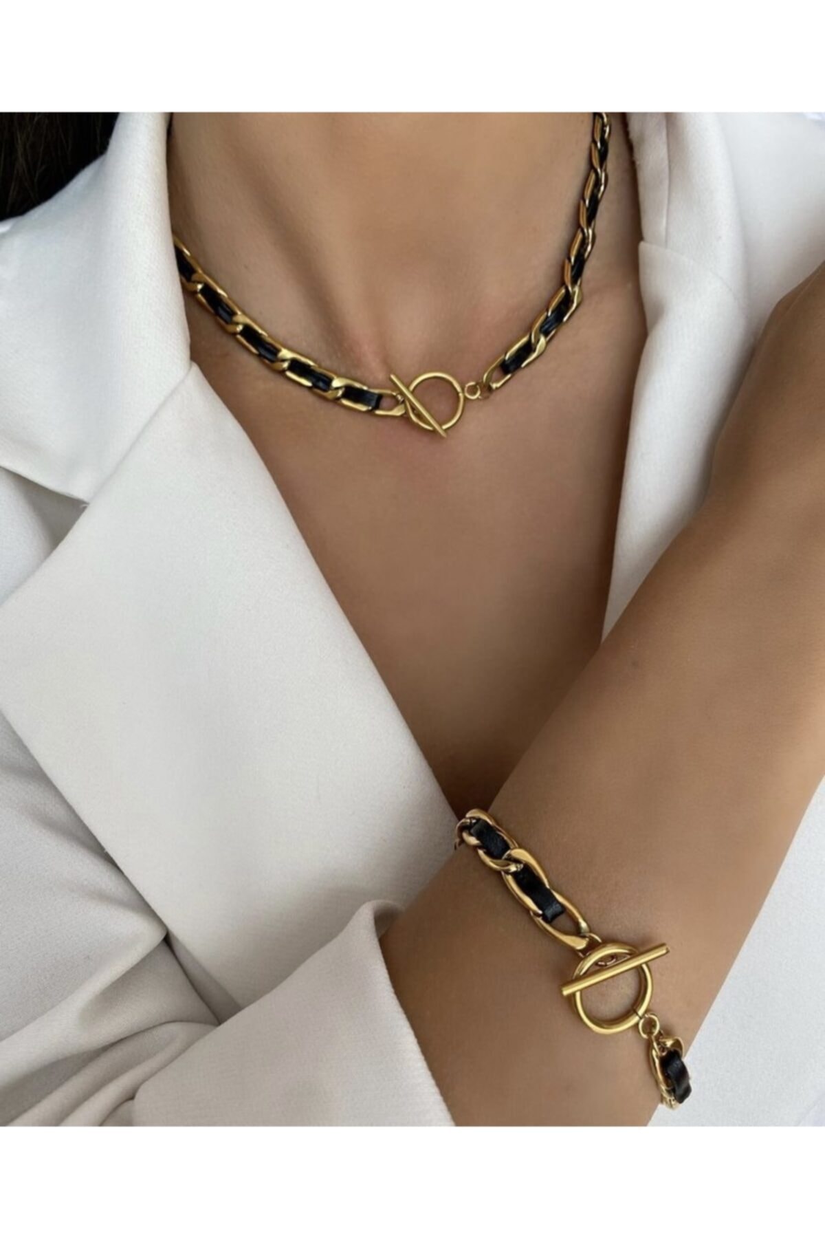 Leylak Aksesuar Çelik Kolye Bileklik