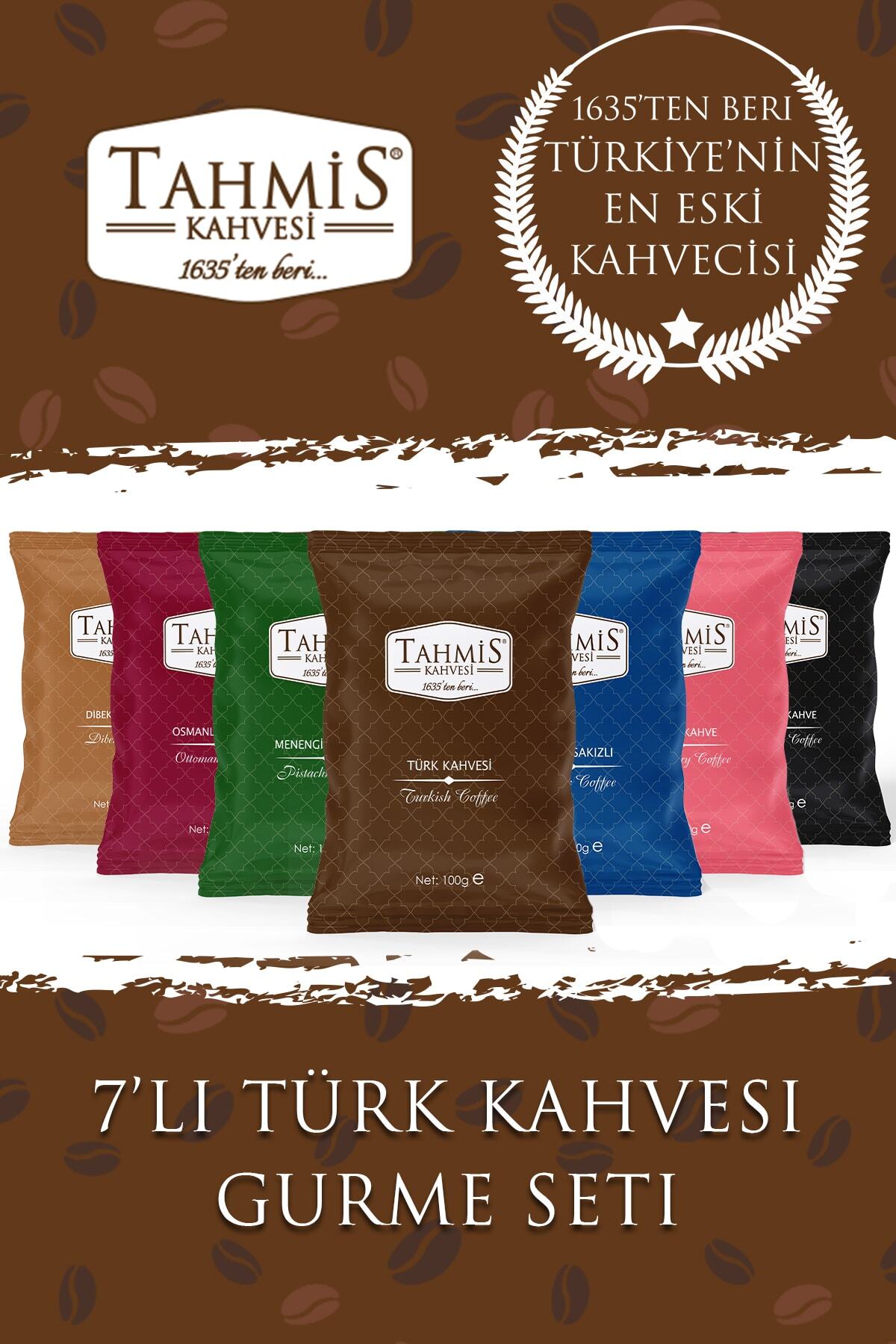 Tahmis 7'li Türk Kahvesi Seti 100 G (damla Sakızlı-çilekli-menengiç-osmanlı-dibek-kakule-türk)