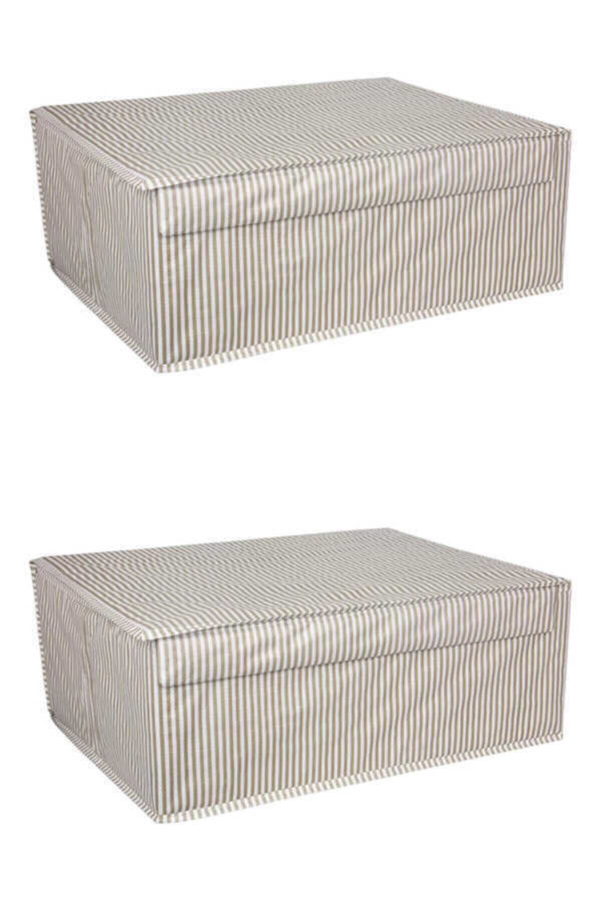tofipashop 2 Adet Kapaklı Çok Amaçlı Çamaşır Saklama Düzenleme Hurç Kutu Baza 50x40x19
