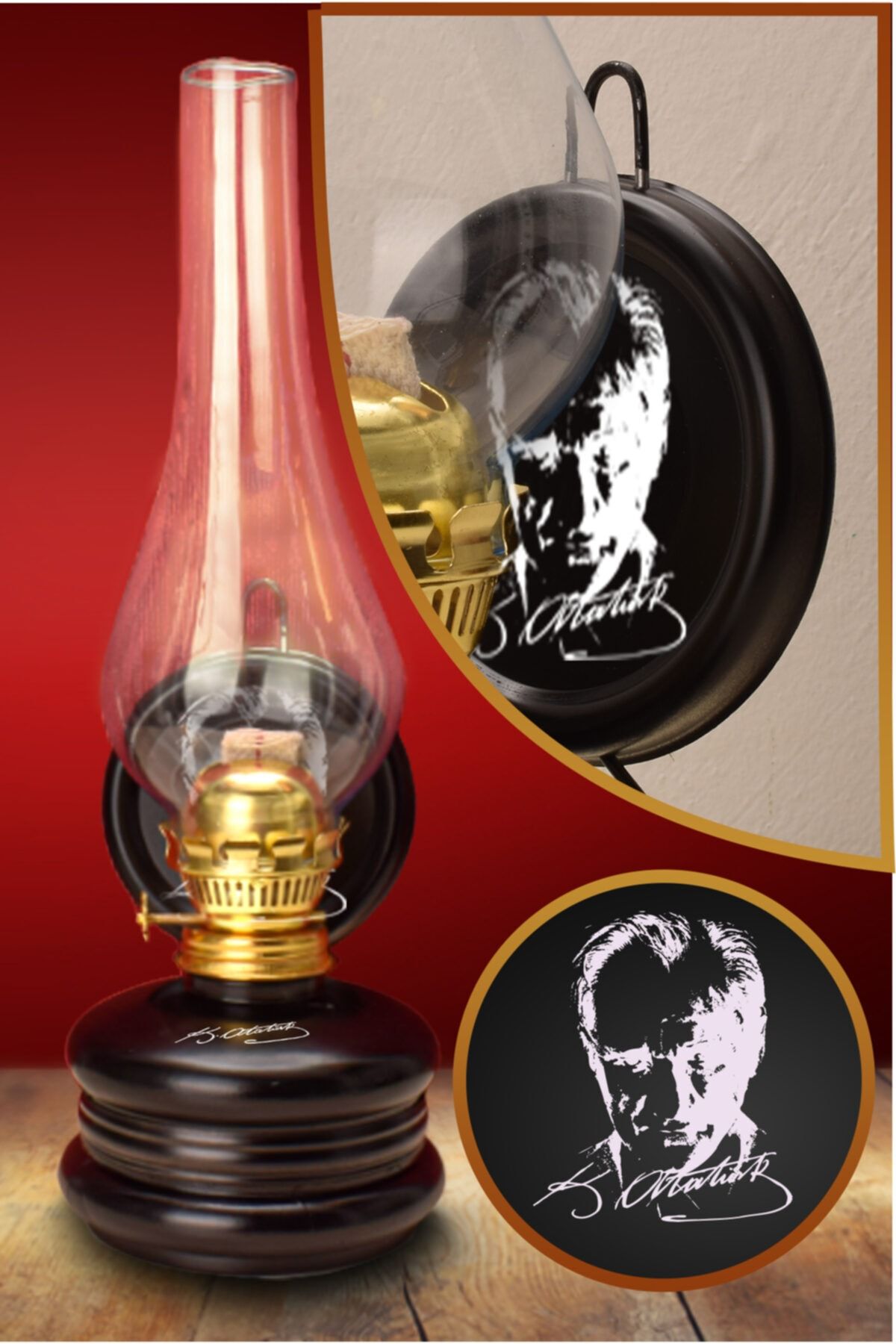 hediyemen Atatürk Imzası Temalı Nostaljik Gaz Lambası