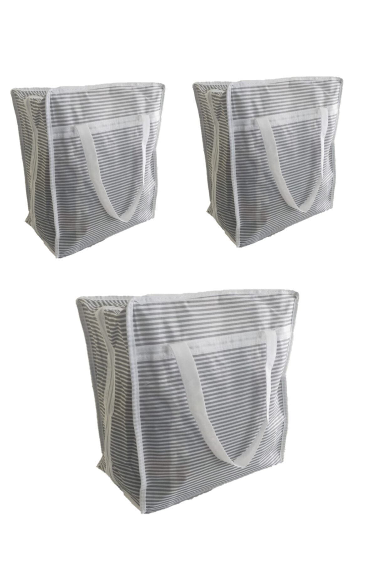 Keven Home 3 Adet- Seyahat Tipi Ayakkabı Hurcu - Ayakkabı Çantası 35x22x40cm - Çizgili Model