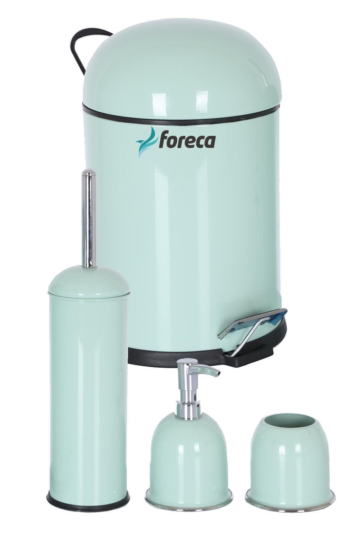 Foreca Bon 4 Lü Çöp Kovası Banyo Seti Mint