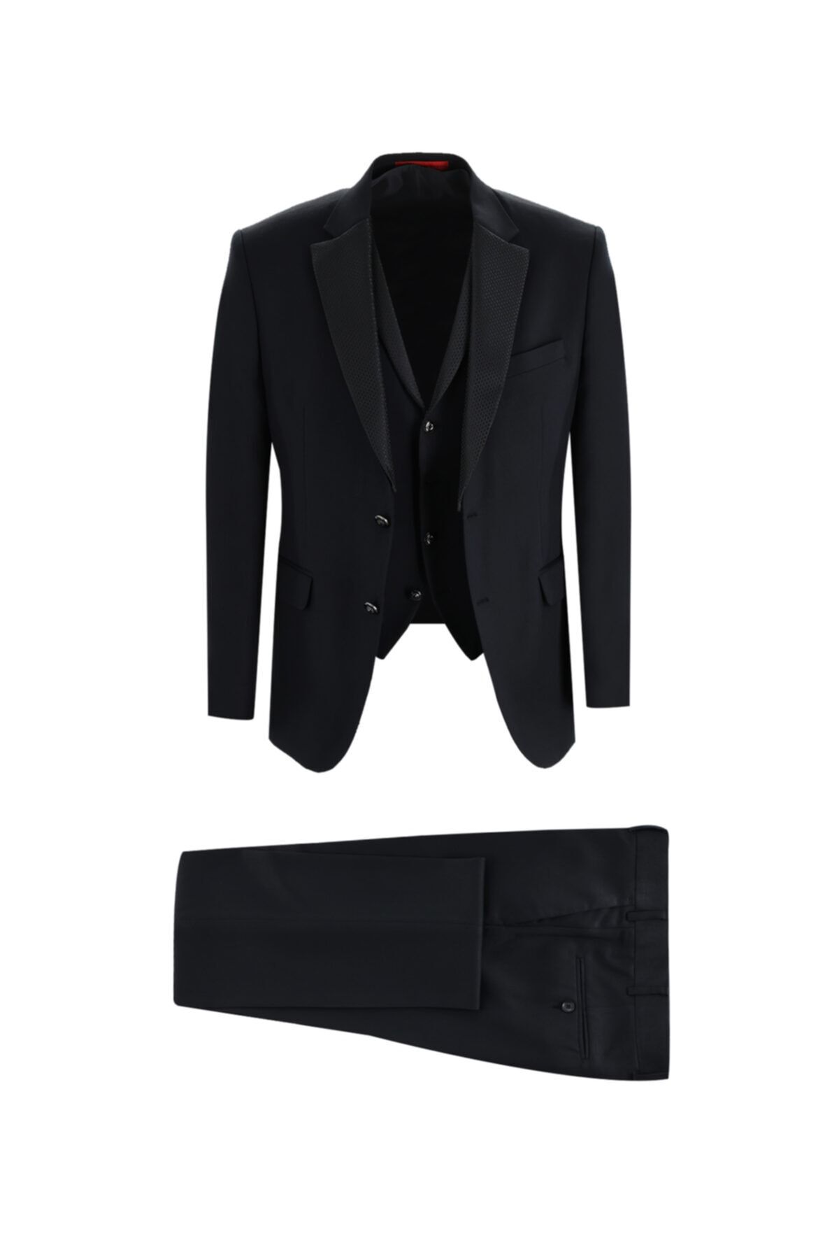 Kiğılı Slim Fit Mono Yaka Yelekli Smokin & Damatlık