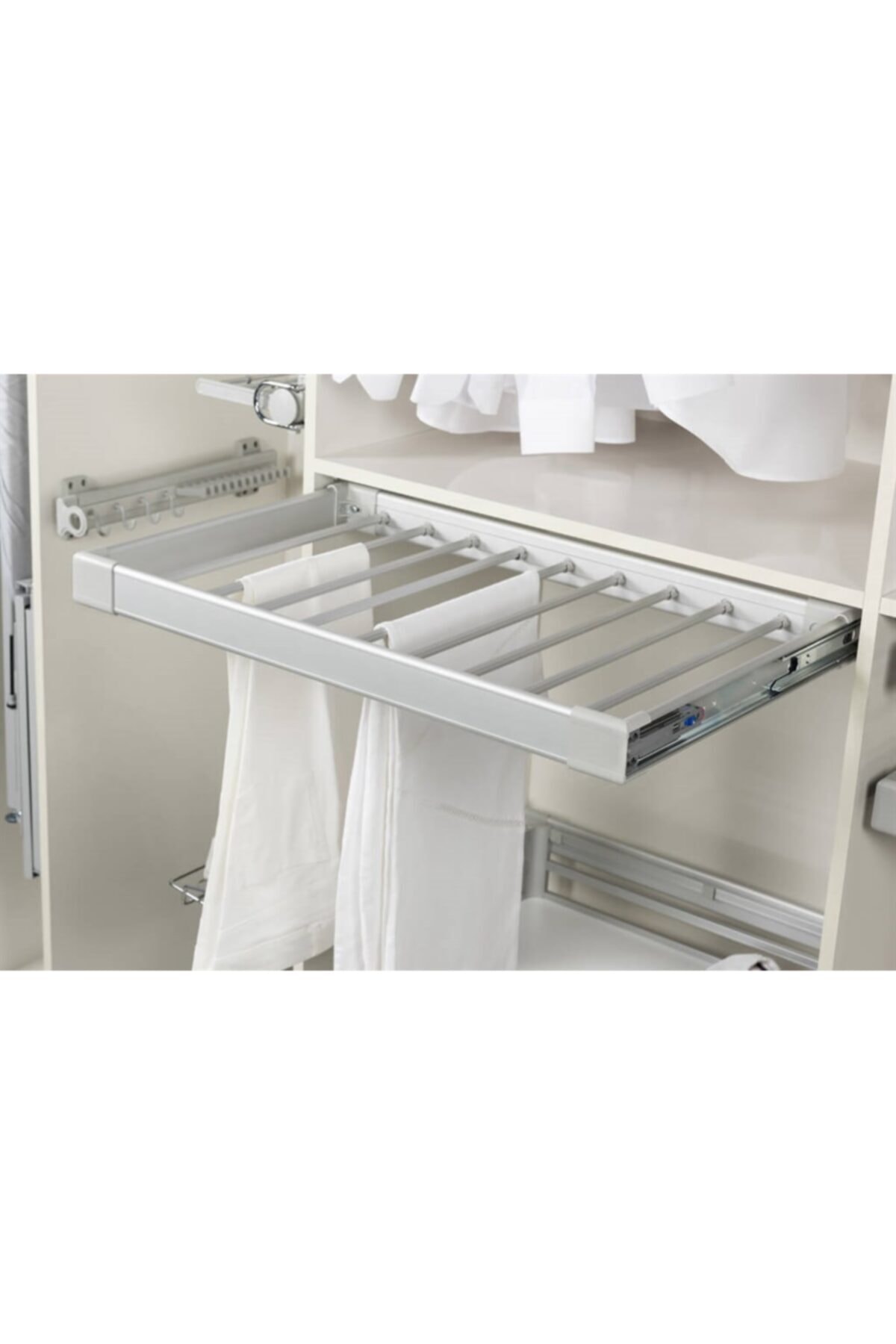 STARAX Gri Yan Bağlantılı Teleskopik Raylı Alüminyum Pantolonluk (s-6203-g)