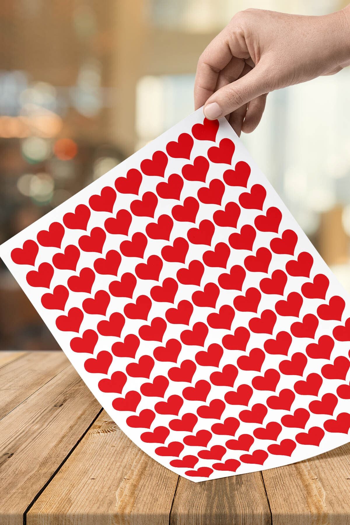 printiks 220 Adet 2 Cm Yapışkanlı Kalp Şekilli Kırmızı Sticker Etiket Hediye Paketleme Parti Hediyeleri
