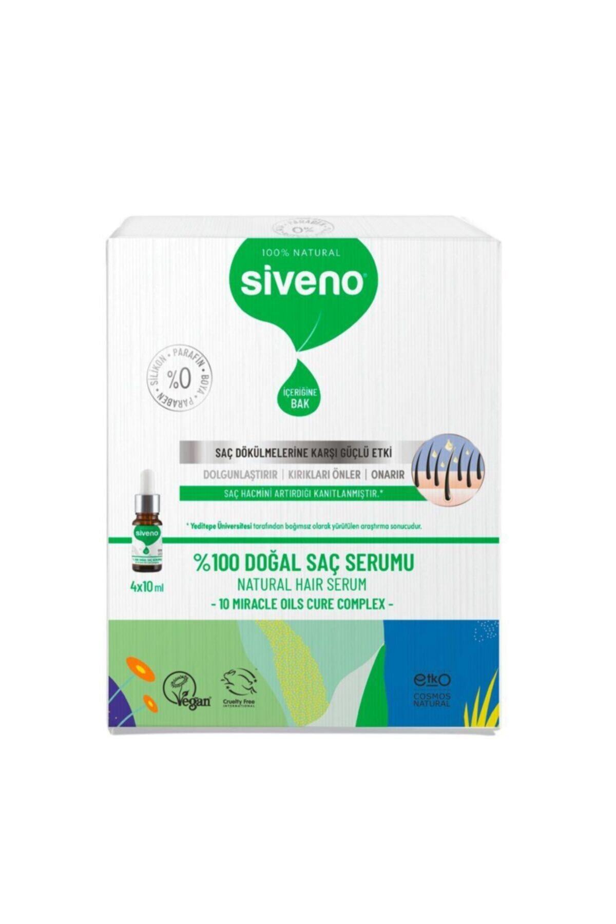Siveno %100 Doğal Saç Serumu 4x10 Ml