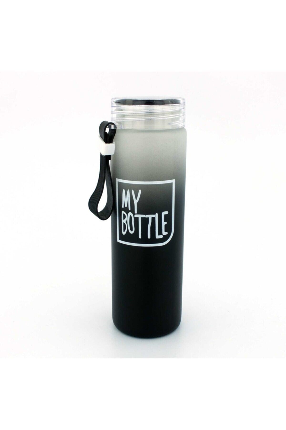 Lepont My Bottle Buzlu Cam Matara Siyah 420ml