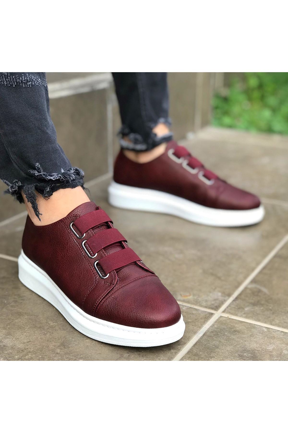 Yasin alkan Wg026 Bordo Kalın Taban Casual Erkek Ayakkabı