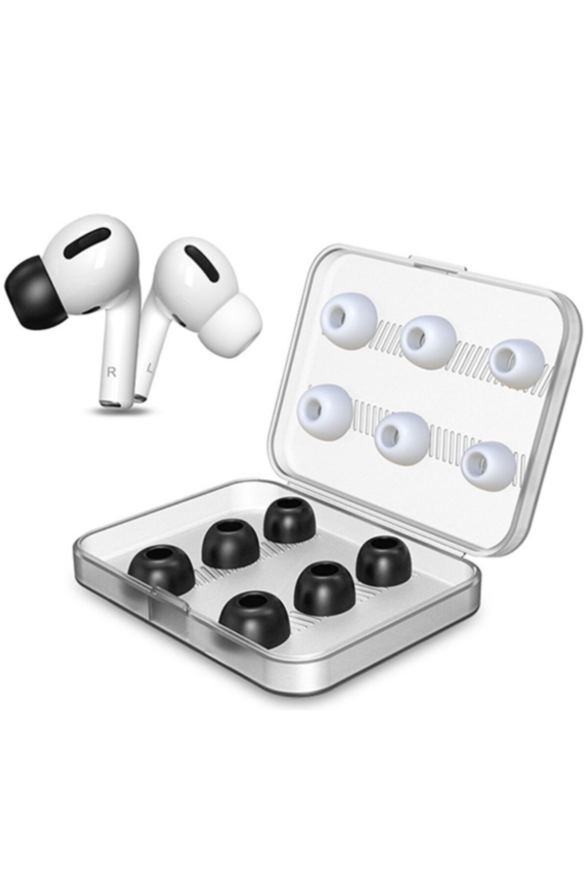 SUNTECNO Airpods Pro Için 6 Çift Silikon Yedek Kulaklık Ucu Gürültü Azaltma Kulak Tıkacı