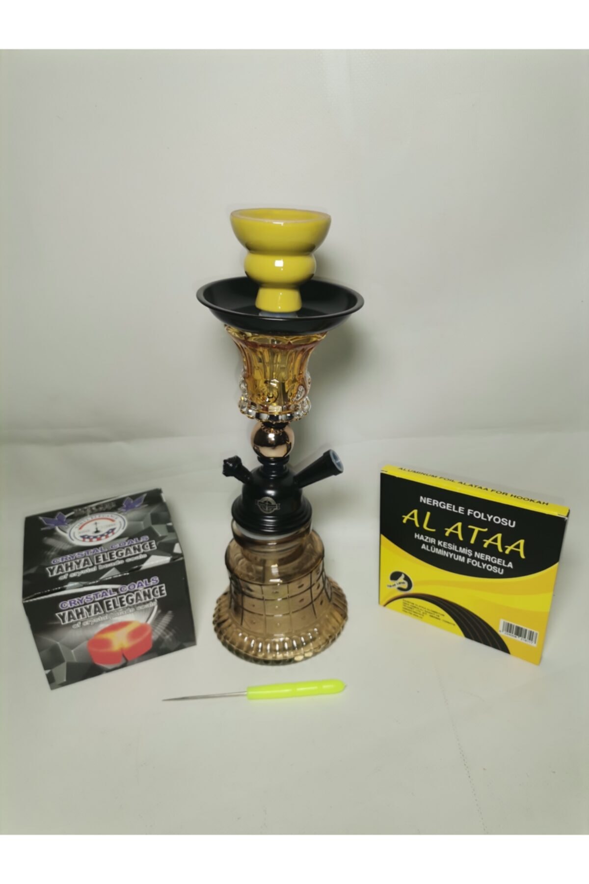 WolfHookah Döküm Kahverengi Küçük Boy Nargile Seti