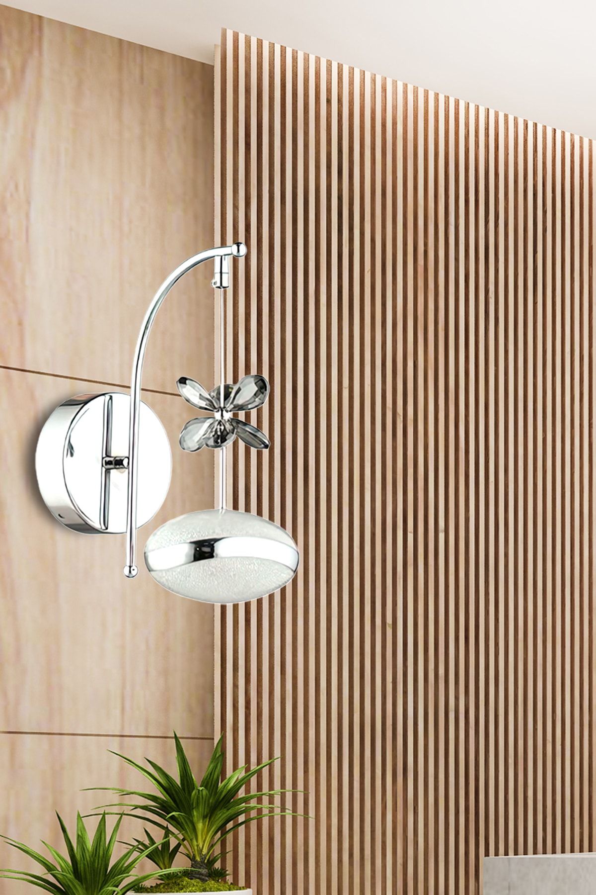 burenze Elegance Luxury Tasarım Modern Duvar Led Aplik Krom